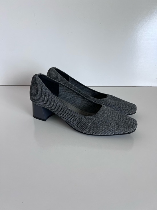 Vivaia Shoes - VIVAIA Women's Melody Square Toe Block Heel Pump Gray Knit